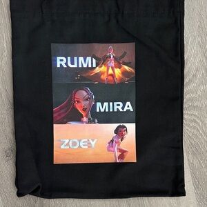 New K-pop demon hunter canvas tote with zipper